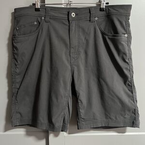 Prana Brion 5-Pocket Stretch Lightweight Nylon Hiking Outdoor Shorts Gray 38x9